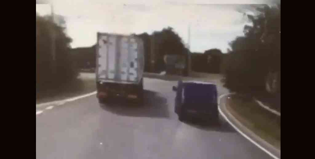 Passing a Truck on the Right in a Curve